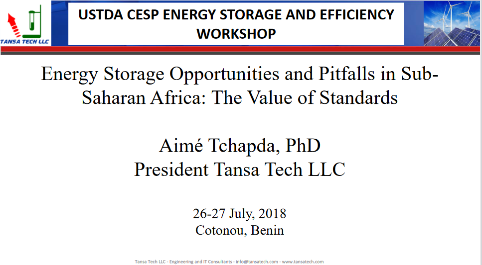 USTDA CESP ENERGY STORAGE AND EFFICIENCY WORKSHOP